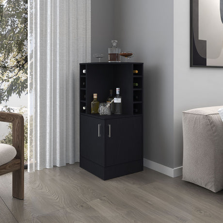 Corner Bar Cabinet with Wine Rack, Open Shelves, and Hidden Storage