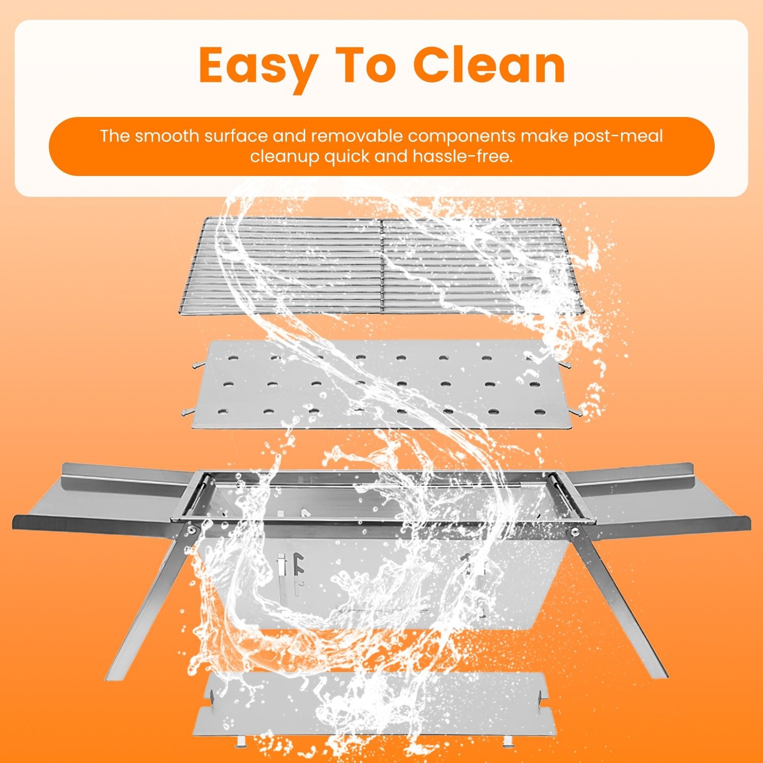 Foldable Charcoal BBQ Grill Stainless Steel Grill Net Easy Setup Portable Tabletop Barbecue Grill fo