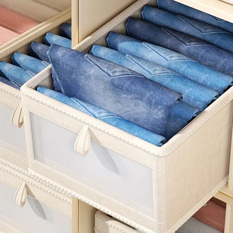 Foldable Clothes Storage Box with Viewing Window – Wardrobe and Pants Organizer