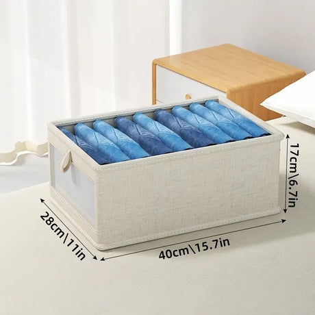 Foldable Clothes Storage Box with Viewing Window – Wardrobe and Pants Organizer