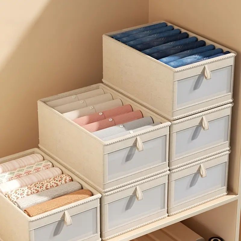 Foldable Clothes Storage Box with Viewing Window – Wardrobe and Pants Organizer