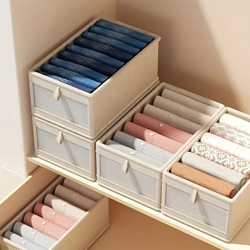 Foldable Clothes Storage Box with Viewing Window – Wardrobe and Pants Organizer