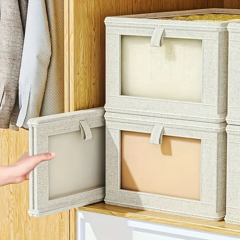 Foldable Clothes Storage Box with Viewing Window – Wardrobe and Pants Organizer