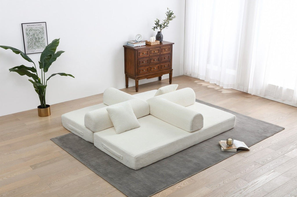 Foldable Sofa Bed, 77.9'' Folding Floor Couch, Compressed Convertable Sleeper Sofa, Memory Foam Couc