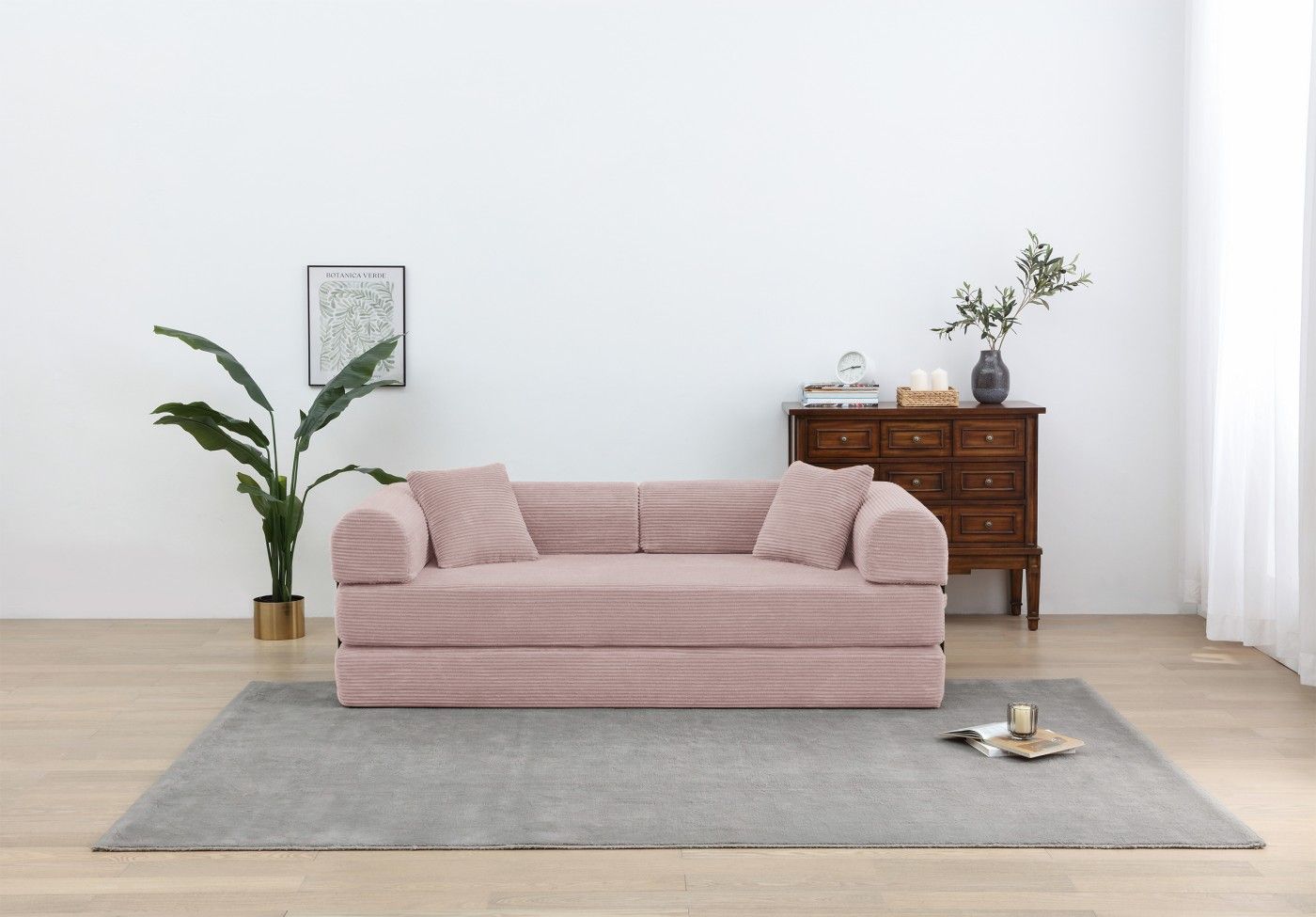 Foldable Sofa Bed, 77.9'' Folding Floor Couch, Compressed Convertable Sleeper Sofa, Memory Foam Couc
