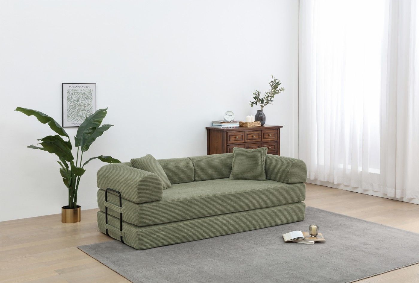 Foldable Sofa Bed, 77.9'' Folding Floor Couch, Compressed Convertable Sleeper Sofa, Memory Foam Couc