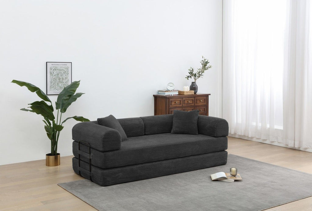 Foldable Sofa Bed, 77.9'' Folding Floor Couch, Compressed Convertable Sleeper Sofa, Memory Foam Couc