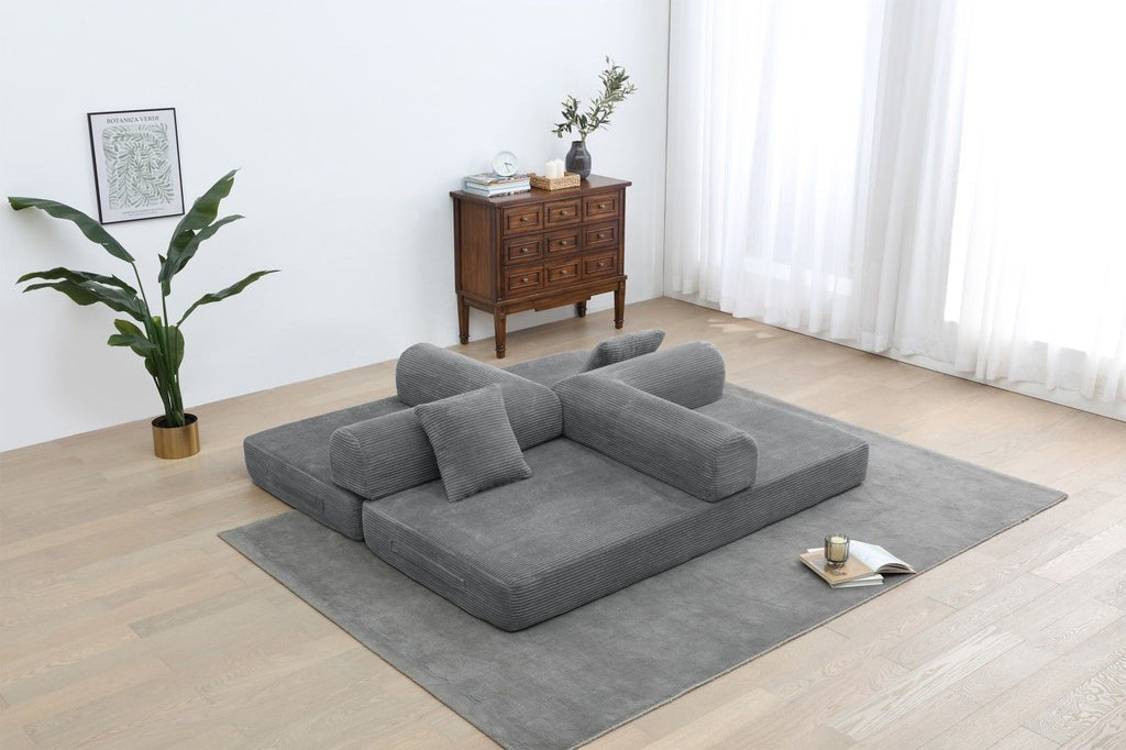 Foldable Sofa Bed, 77.9'' Folding Floor Couch, Compressed Convertable Sleeper Sofa, Memory Foam Couc
