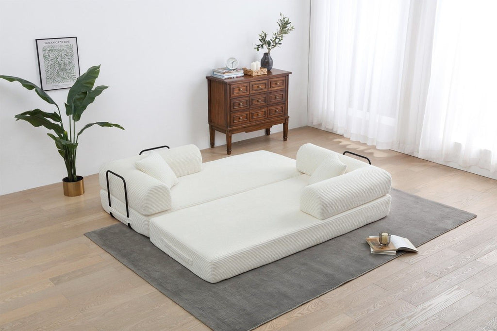 Foldable Sofa Bed, 77.9'' Folding Floor Couch, Compressed Convertable Sleeper Sofa, Memory Foam Couc