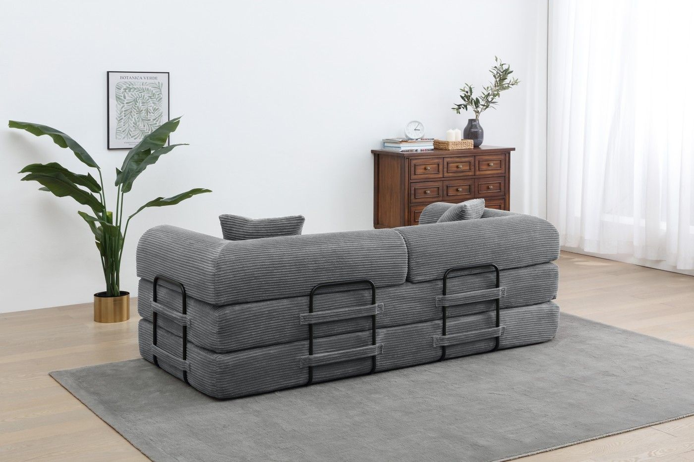 Foldable Sofa Bed, 77.9'' Folding Floor Couch, Compressed Convertable Sleeper Sofa, Memory Foam Couc