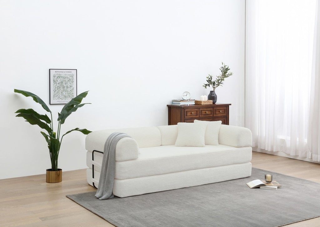 Foldable Sofa Bed, 77.9'' Folding Floor Couch, Compressed Convertable Sleeper Sofa, Memory Foam Couc