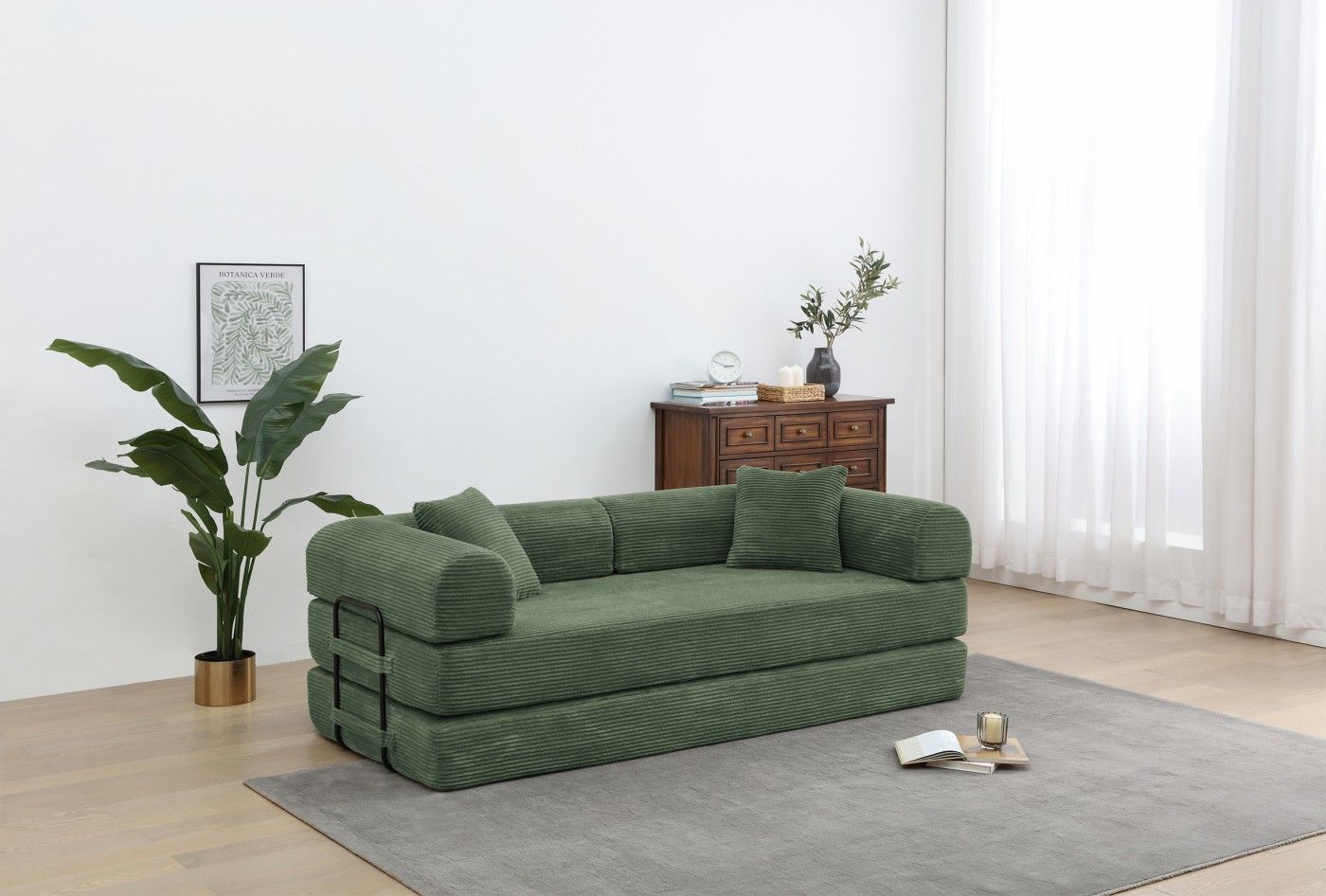 Foldable Sofa Bed, 77.9'' Folding Floor Couch, Compressed Convertable Sleeper Sofa, Memory Foam Couc