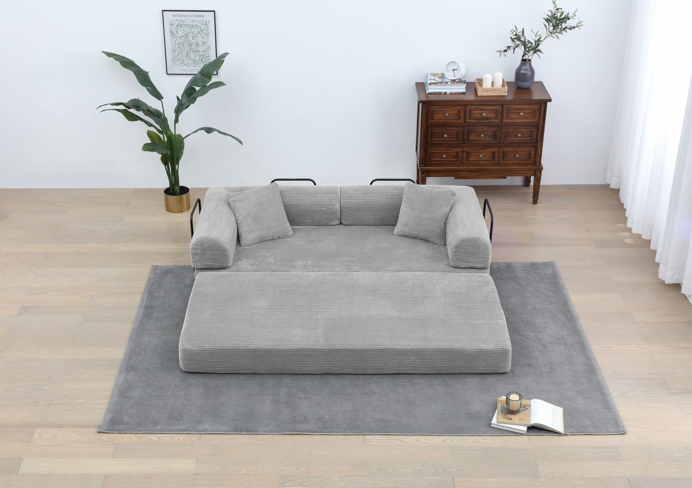 Foldable Sofa Bed, 77.9'' Folding Floor Couch, Compressed Convertable Sleeper Sofa, Memory Foam Couc