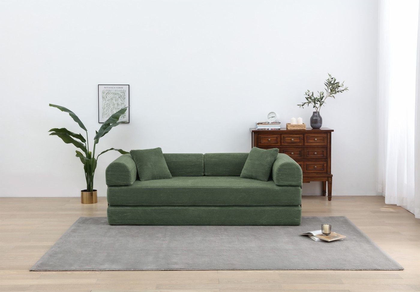 Foldable Sofa Bed, 77.9'' Folding Floor Couch, Compressed Convertable Sleeper Sofa, Memory Foam Couc