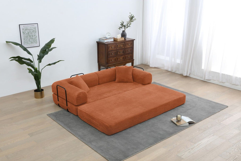 Foldable Sofa Bed, 77.9'' Folding Floor Couch, Compressed Convertable Sleeper Sofa, Memory Foam Couc