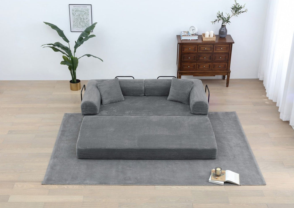 Foldable Sofa Bed, 77.9'' Folding Floor Couch, Compressed Convertable Sleeper Sofa, Memory Foam Couc