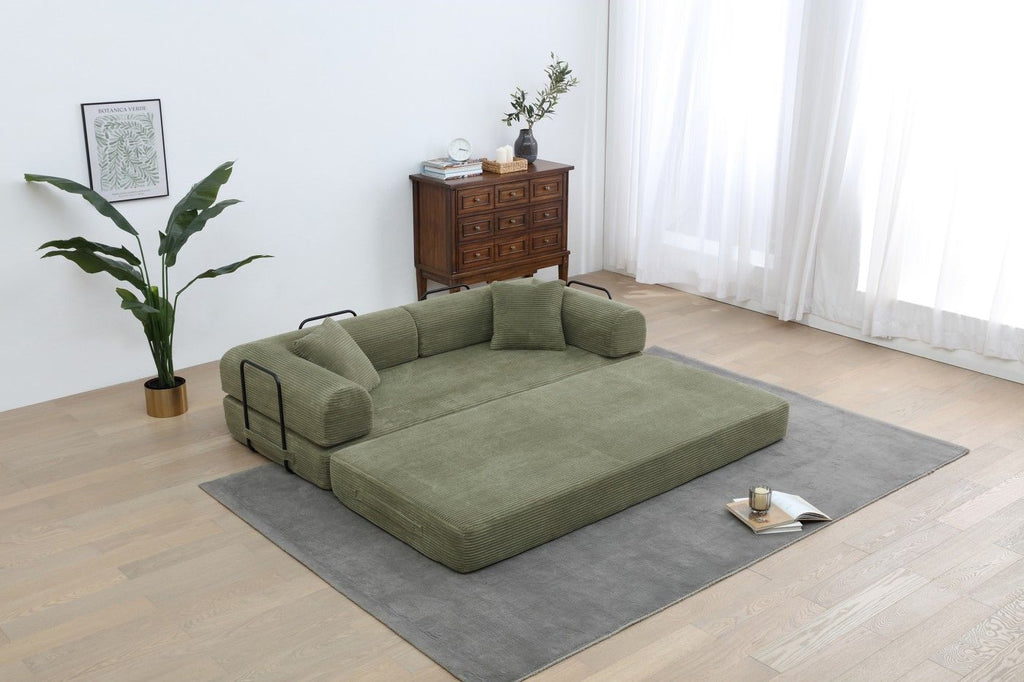 Foldable Sofa Bed, 77.9'' Folding Floor Couch, Compressed Convertable Sleeper Sofa, Memory Foam Couc
