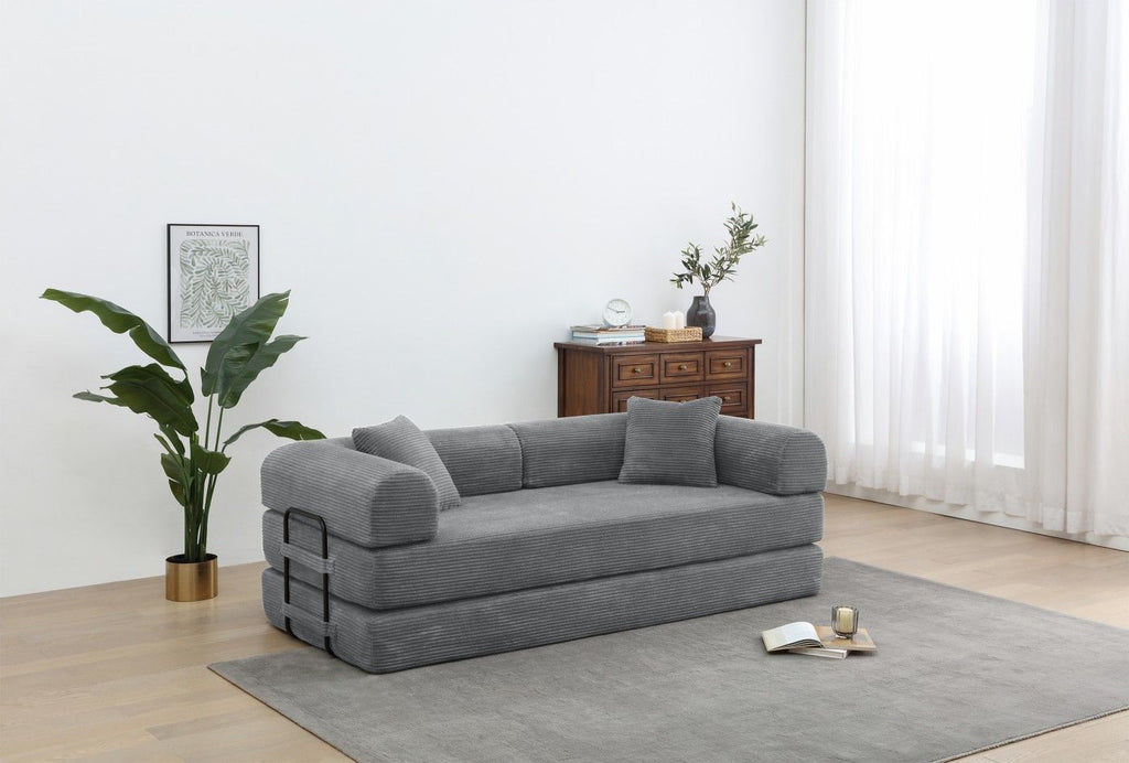 Foldable Sofa Bed, 77.9'' Folding Floor Couch, Compressed Convertable Sleeper Sofa, Memory Foam Couc