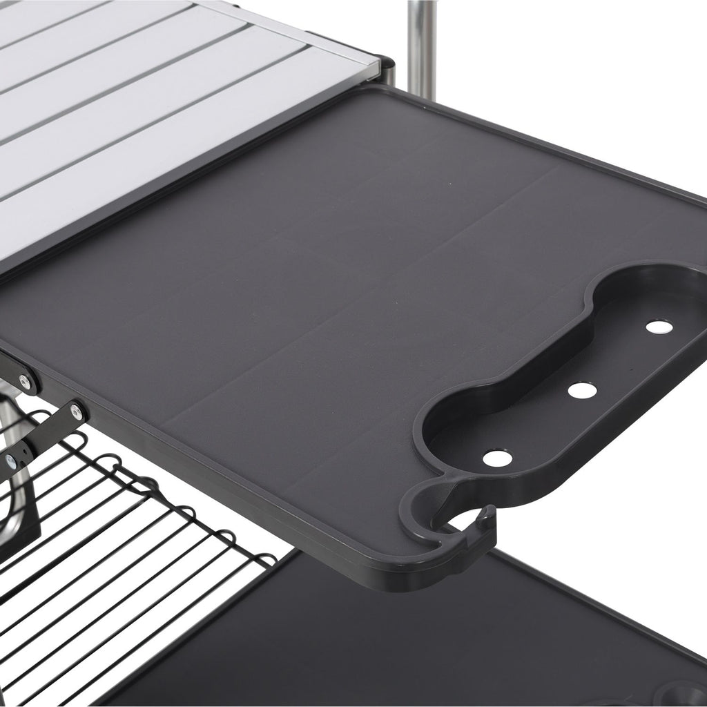 Foldaway Outdoor Cooking Table with Lantern Pole