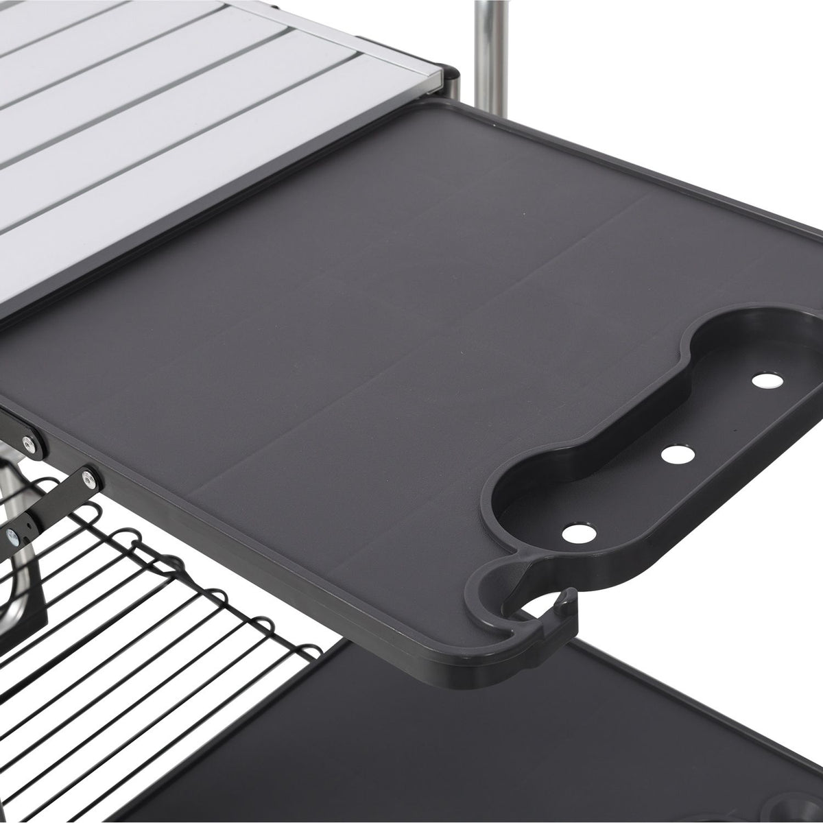 Foldaway Outdoor Cooking Table with Lantern Pole