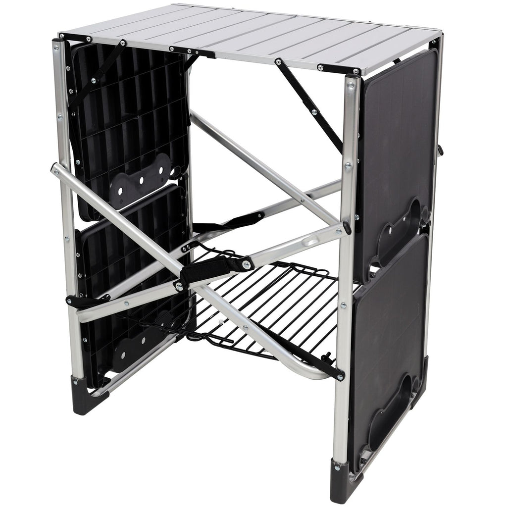 Foldaway Outdoor Cooking Table with Lantern Pole