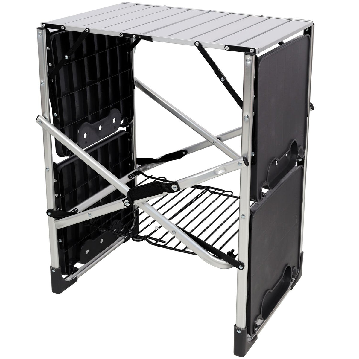 Foldaway Outdoor Cooking Table with Lantern Pole