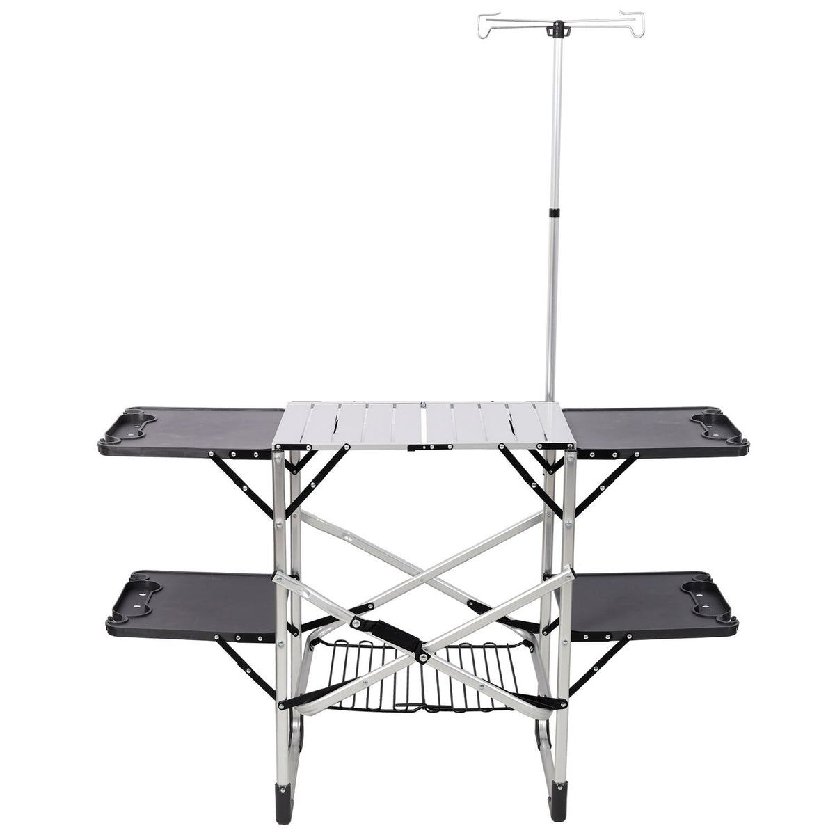 Foldaway Outdoor Cooking Table with Lantern Pole