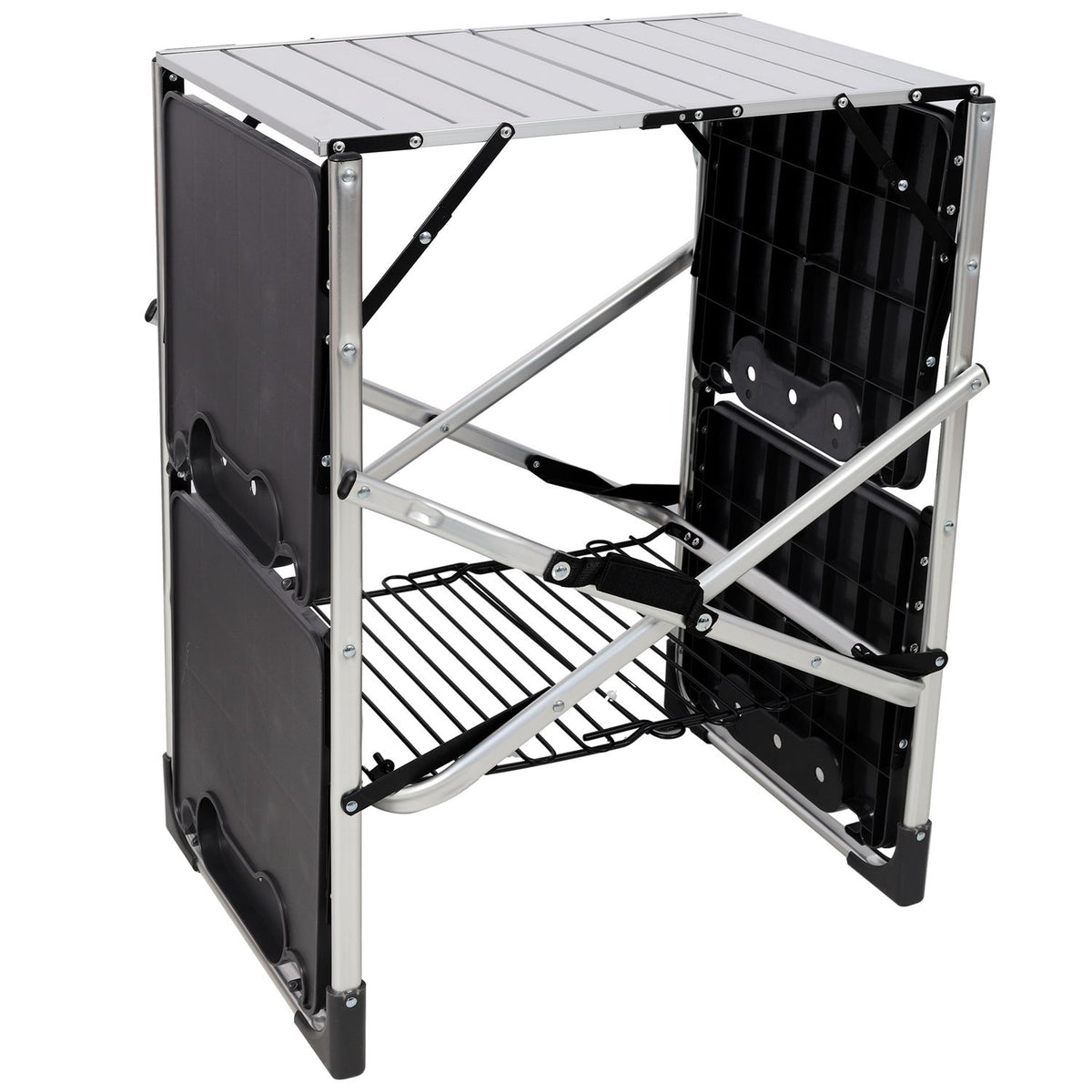 Foldaway Outdoor Cooking Table with Lantern Pole