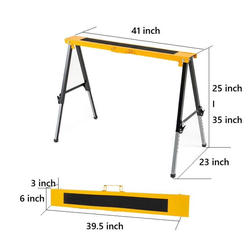 Folding Saw Horses with Adjustable Leg Heights for Versatile Projects