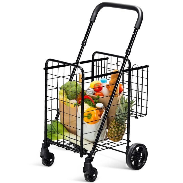 Effortlessly Organize Your Pantry with This Double Basket Storage Cart