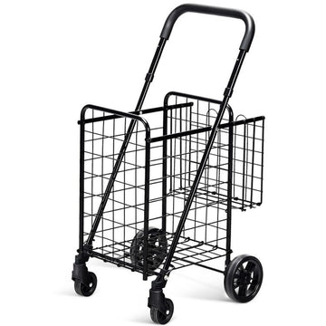 Effortlessly Organize Your Pantry with This Double Basket Storage Cart