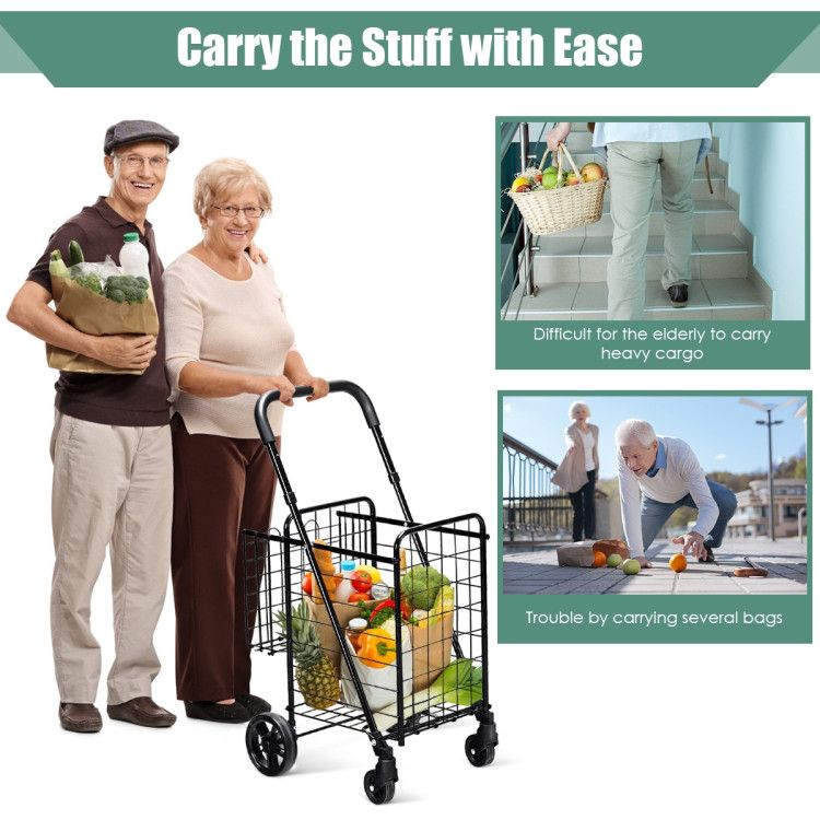Effortlessly Organize Your Pantry with This Double Basket Storage Cart