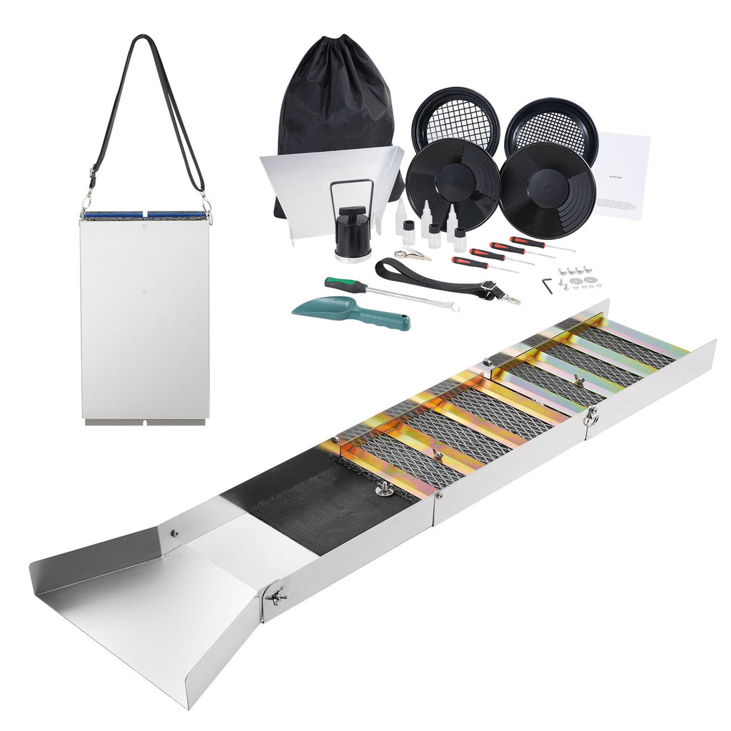 Folding Sluice Box Prospecting Kit with Field Accessories