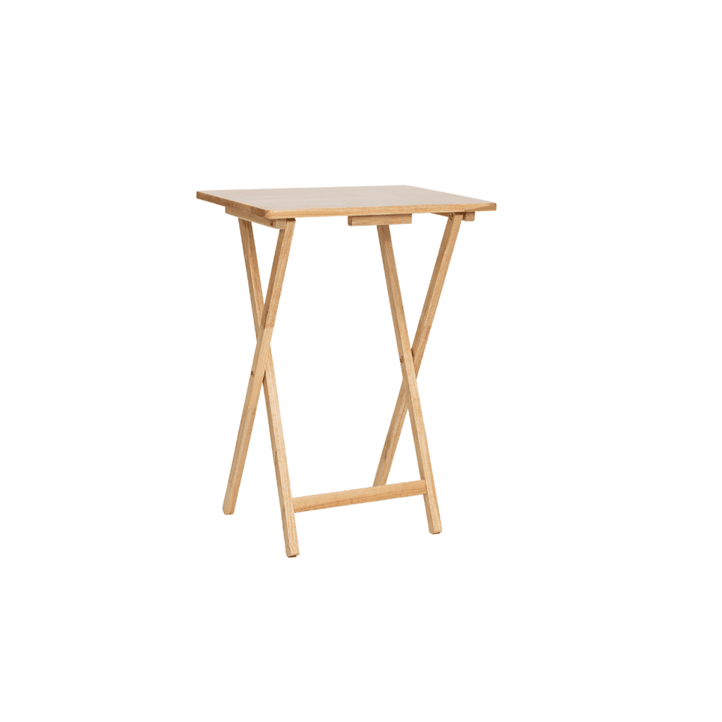 Two Folding TV Tray Tables with Storage Rack