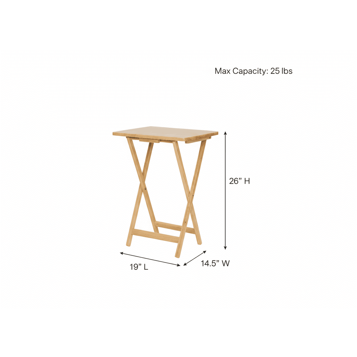 Two Folding TV Tray Tables with Storage Rack
