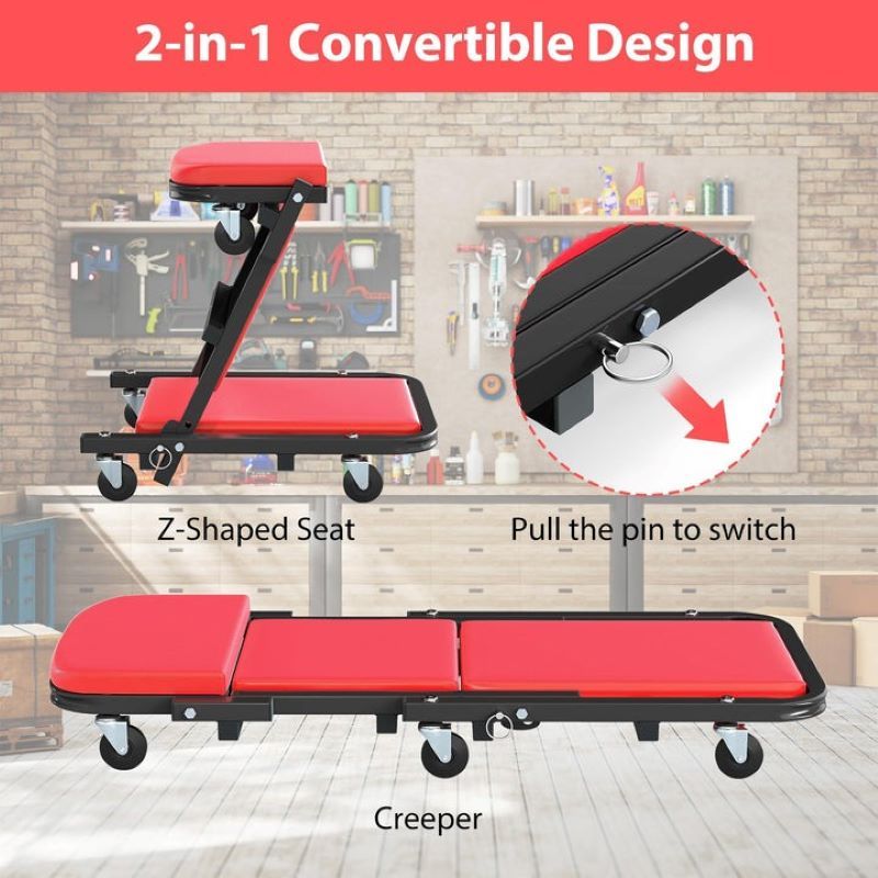 Folding Z Creeper and Garage Seat