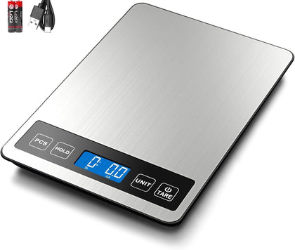 Food Scale, 1g/ Digital Kitchen Scale -, 7 Units, Tare & PCS, Rechargeable Power, Tempered