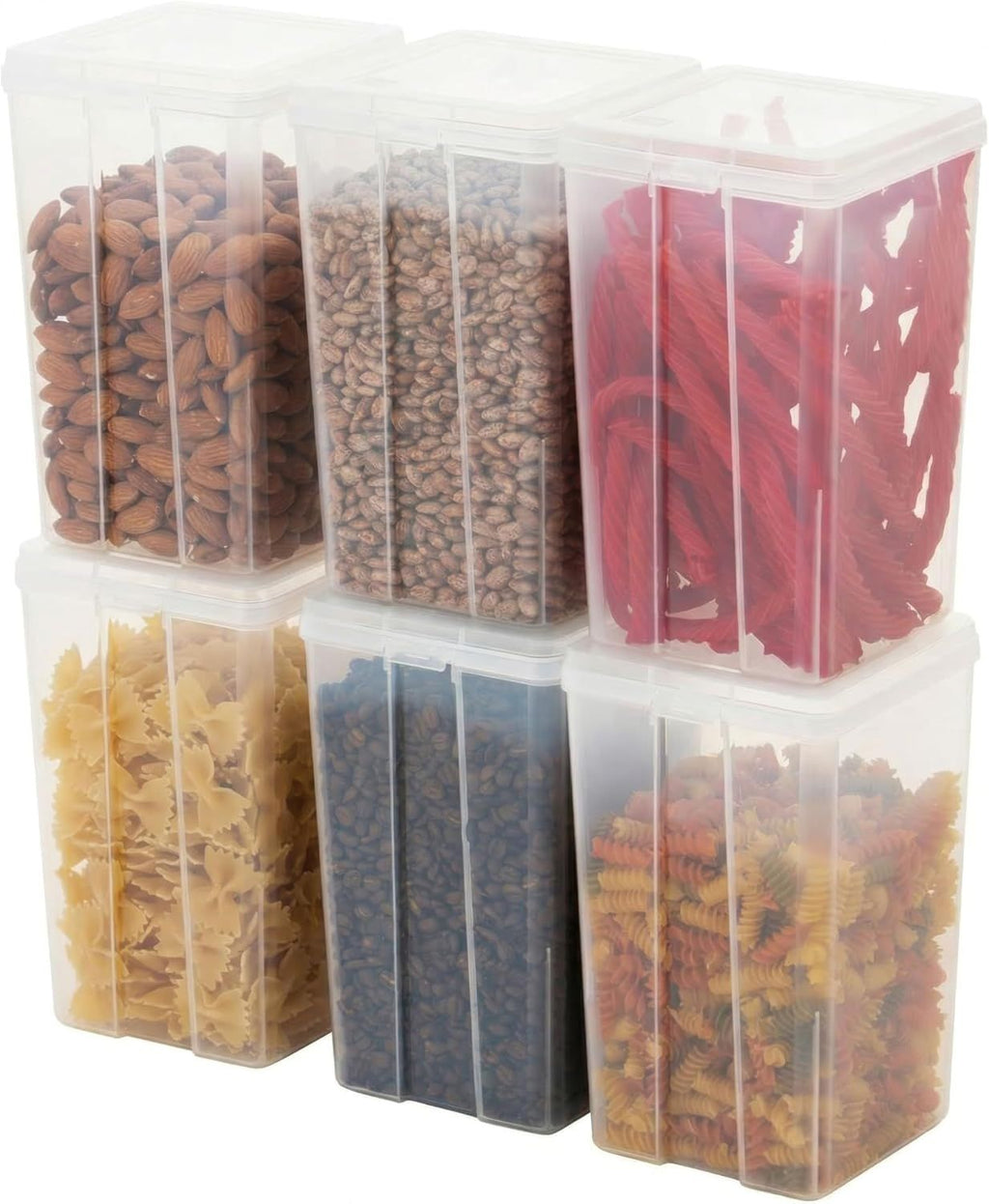Clear Stackable Pantry Containers with Flip-Top Lids
