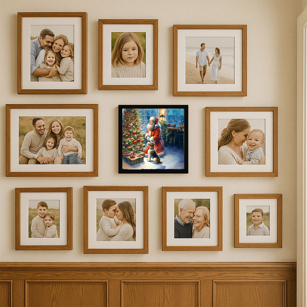 Fox Terrier and Santa Christmas Framed Print