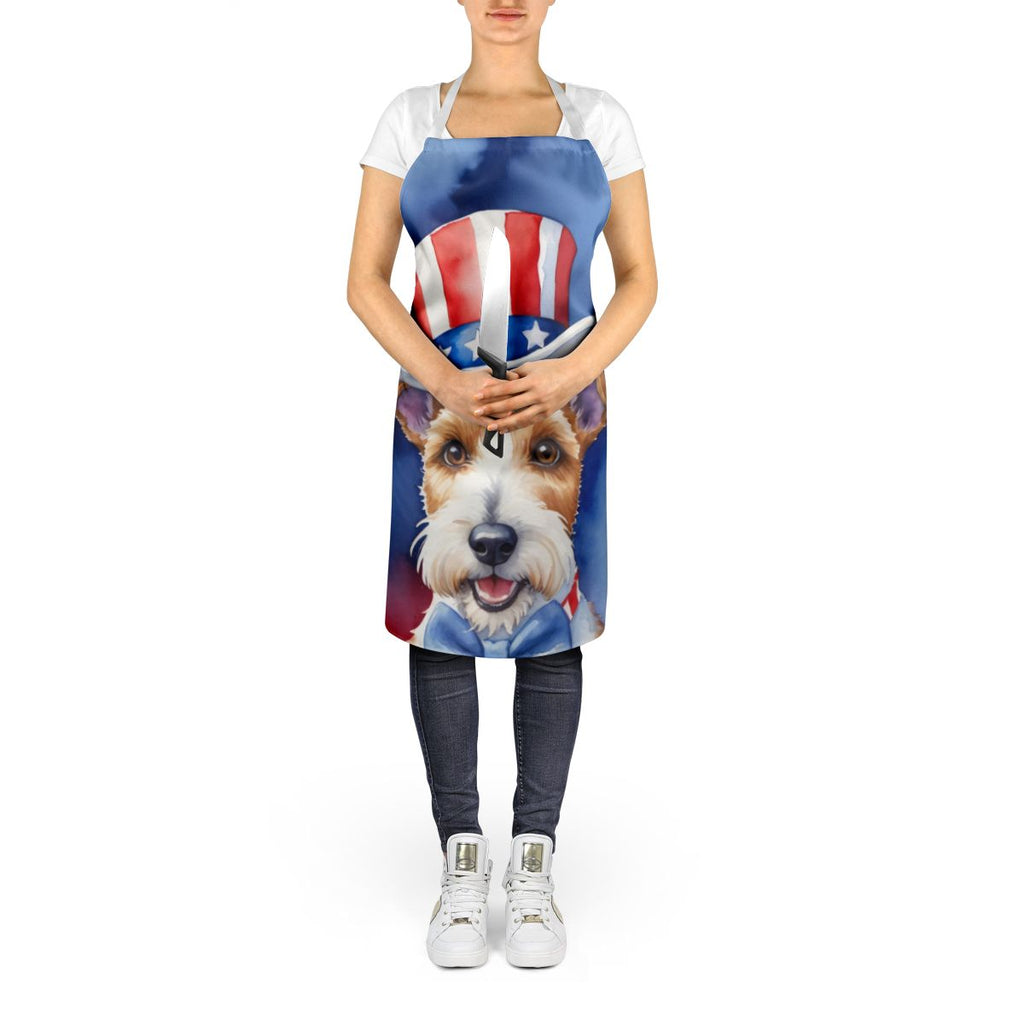 Patriotic Fox Terrier Bib Apron