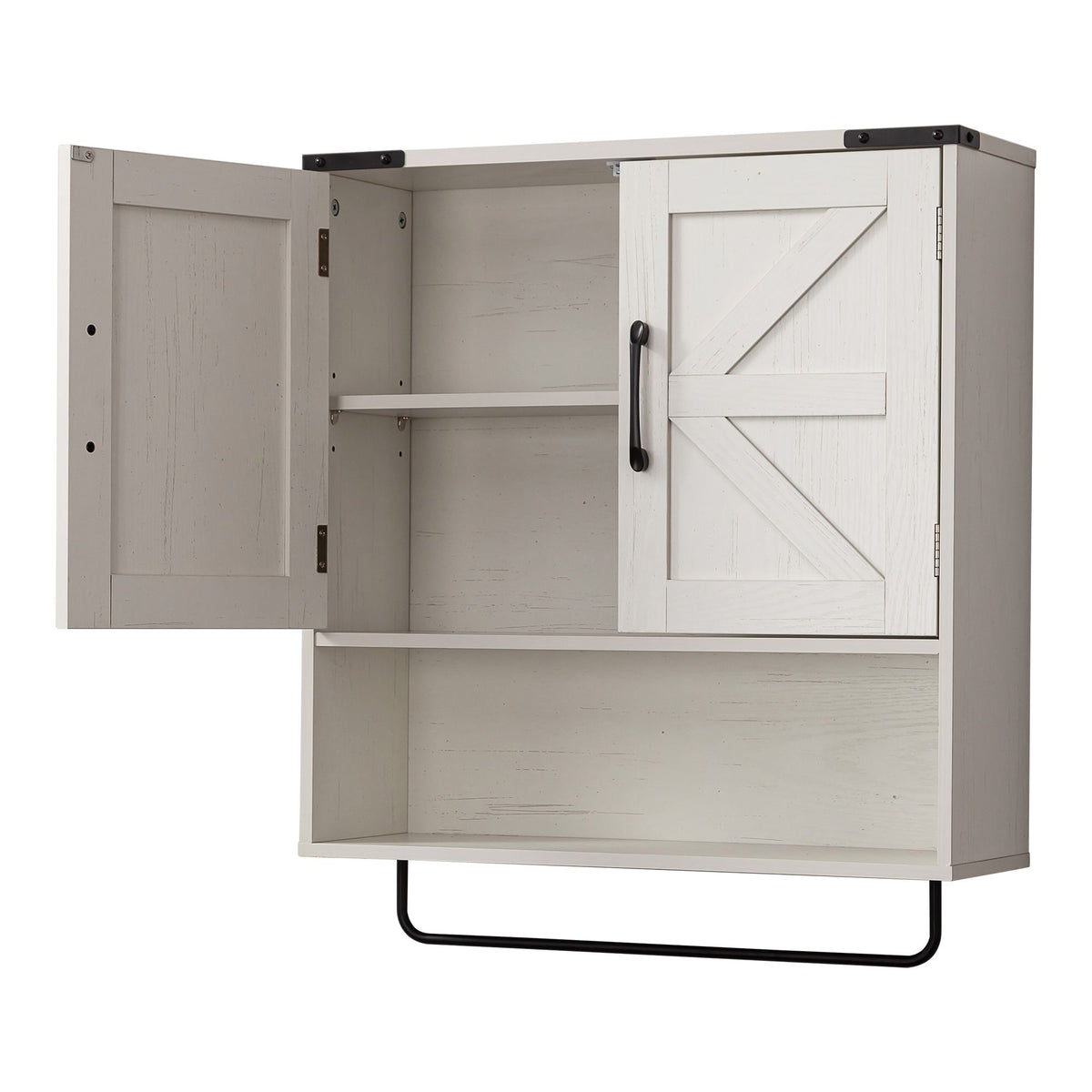 Over-the-Toilet Cabinet with Motion-Sensor LED Light and Towel Bar