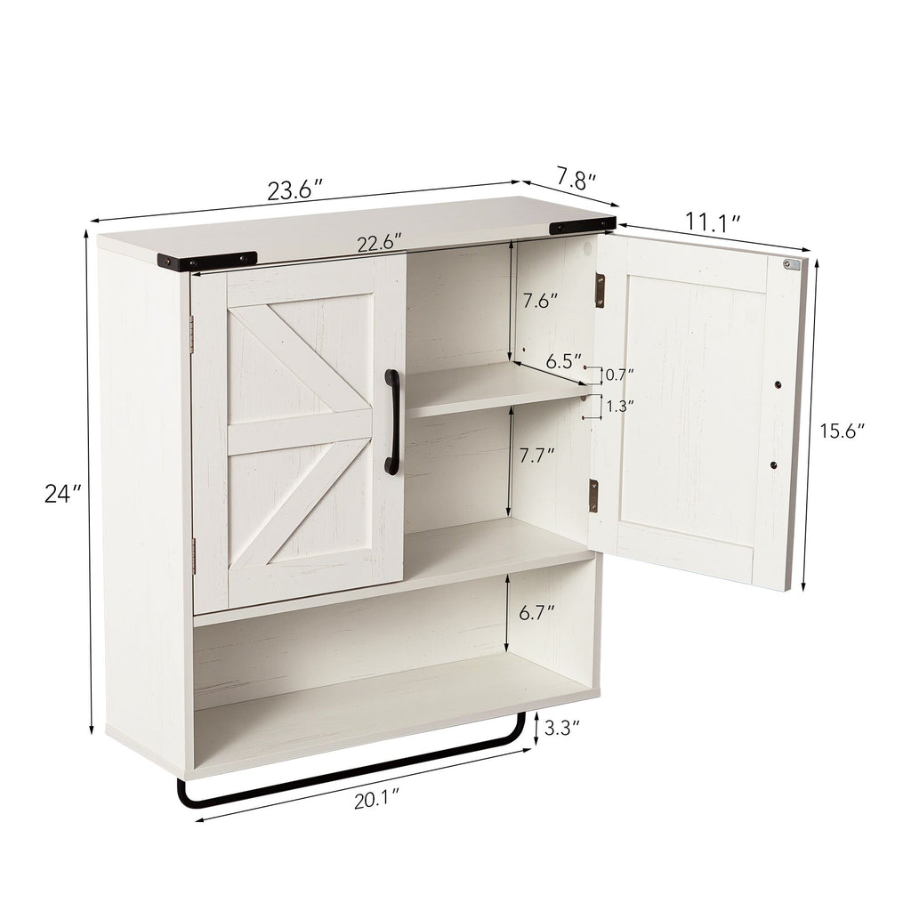Over-the-Toilet Cabinet with Motion-Sensor LED Light and Towel Bar