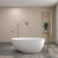 FRALIMK Soft White Matte Freestanding Soaking Tub