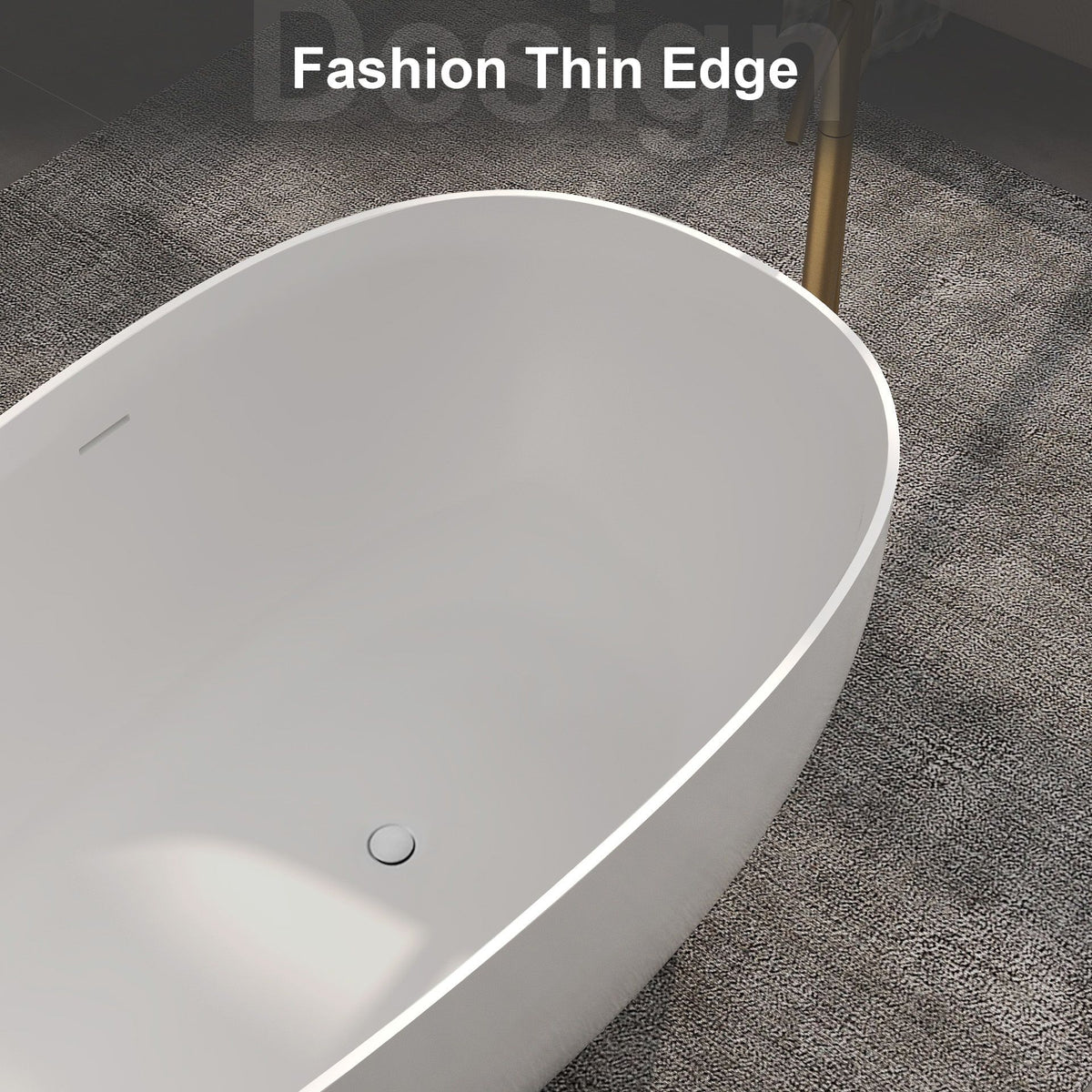 FRALIMK Soft White Matte Freestanding Soaking Tub