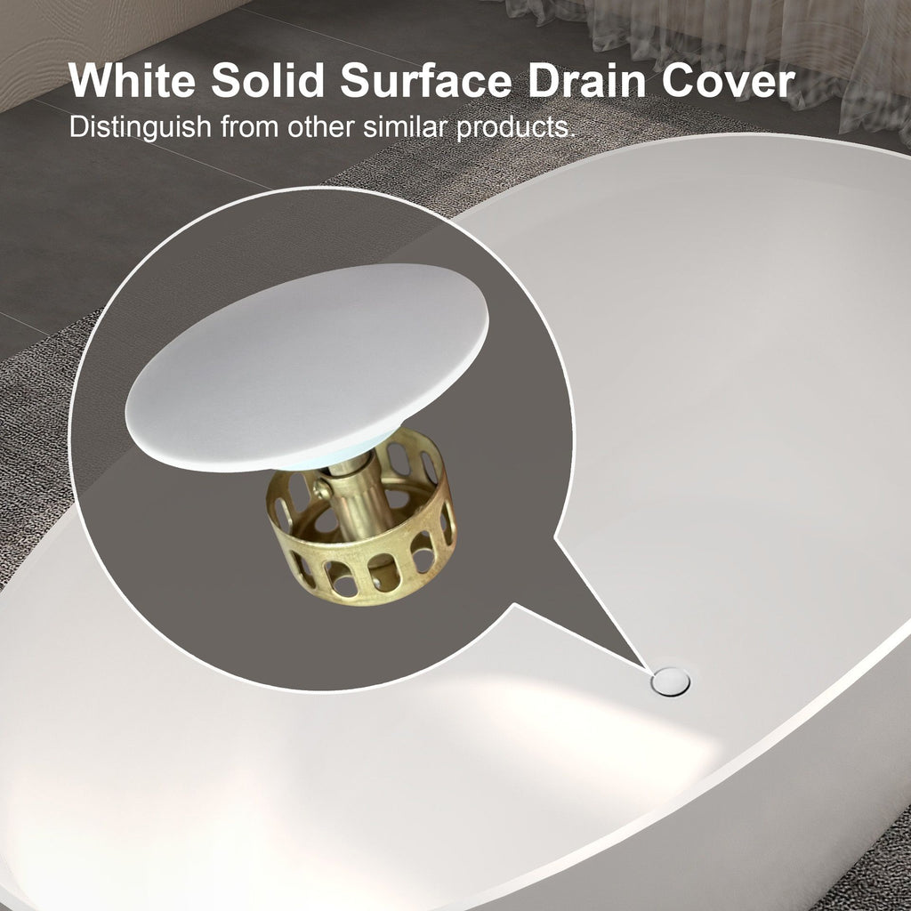 FRALIMK Soft White Matte Freestanding Soaking Tub