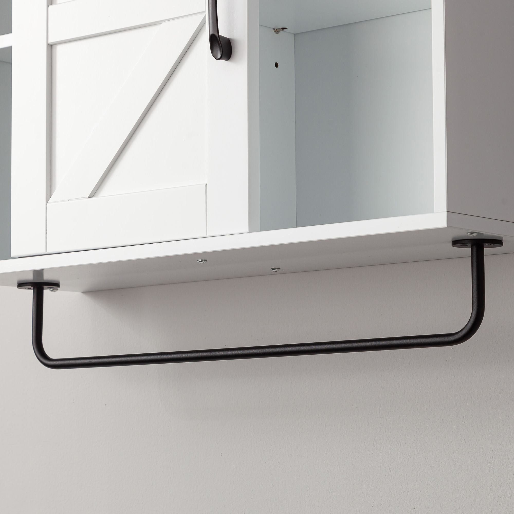 Farmhouse Bathroom Wall Cabinet Over Toilet with Sensor Light & Sliding Barn Door