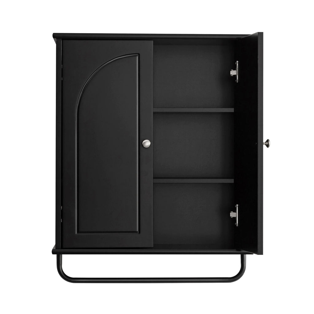 FRALIMK Over-the-Toilet Cabinet with Arched Doors, Soft-Close Hinges, and Towel Bar