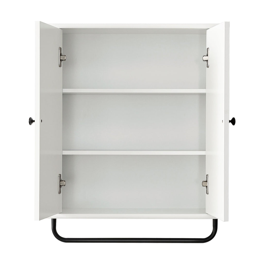 FRALIMK Over-the-Toilet Cabinet with Arched Doors, Soft-Close Hinges, and Towel Bar
