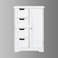 FRALIMK Small Bathroom Storage Cabinet with Four Drawers and Adjustable Shelves