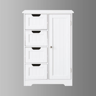 FRALIMK Small Bathroom Storage Cabinet with Four Drawers and Adjustable Shelves